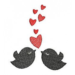 Stickmuster - Love Birds Pärchen